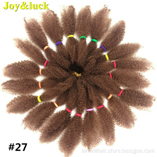 Wholesale Price Wig Puffy Soft Synthetic Afro Kinky Curly Crochet Braiding Hair Extension 20 Strands Black Ombre Red Braid Wigs